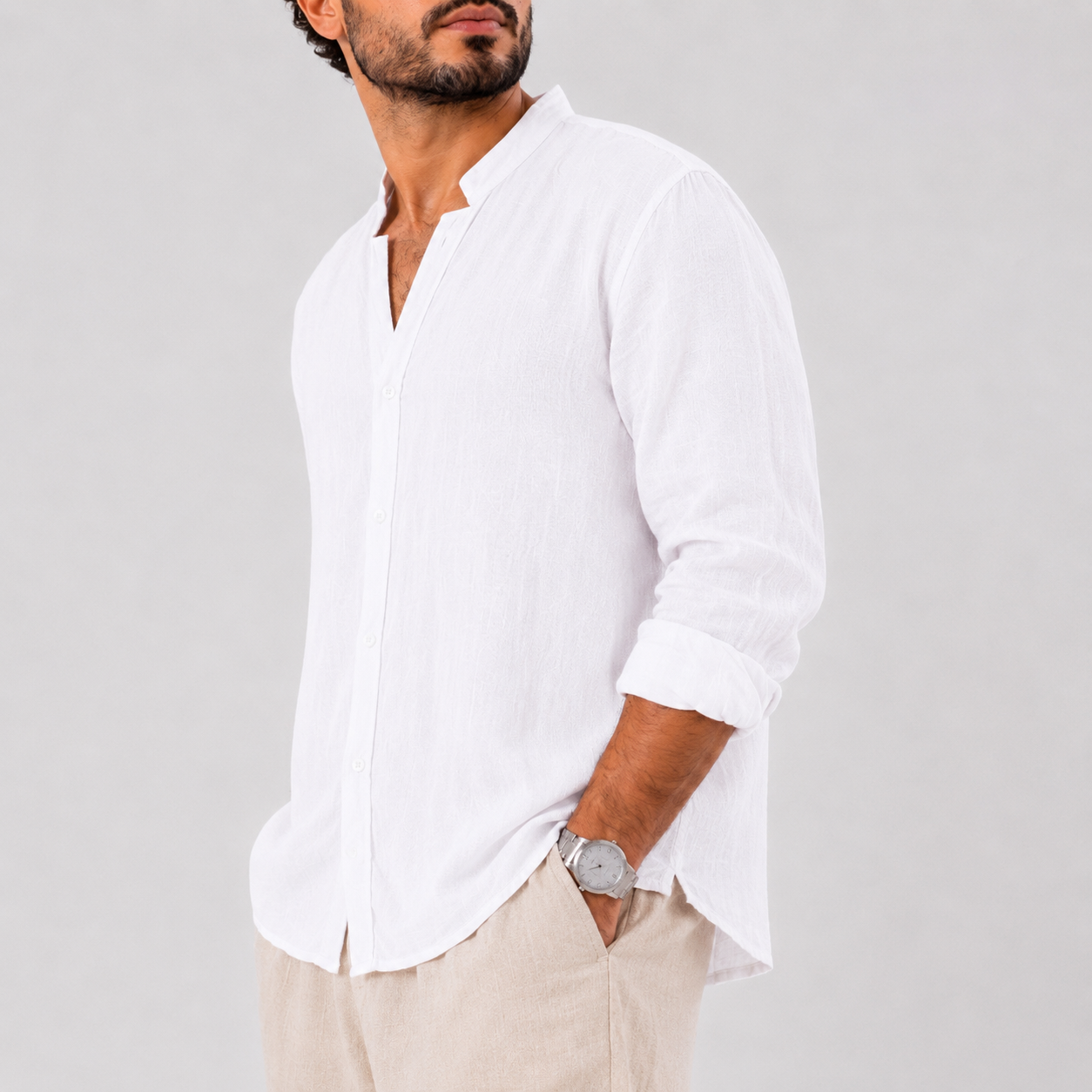 White linen shirt