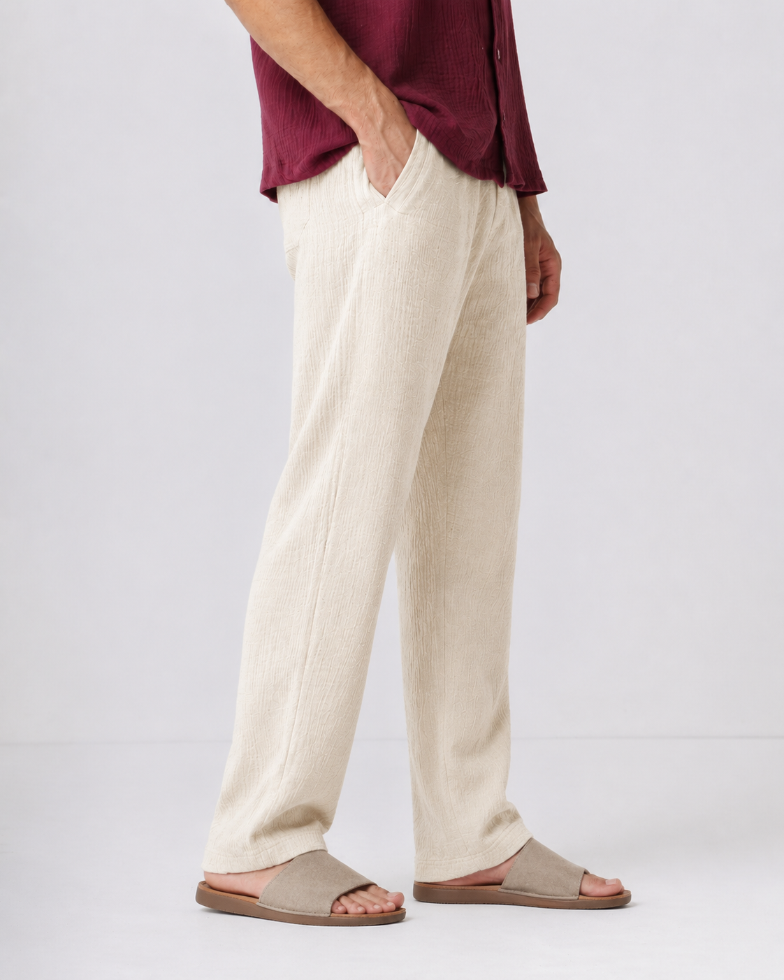 Beige linen pants