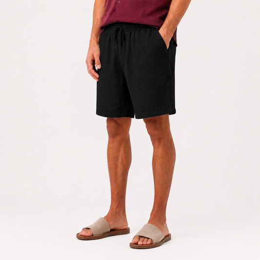 Black linen short