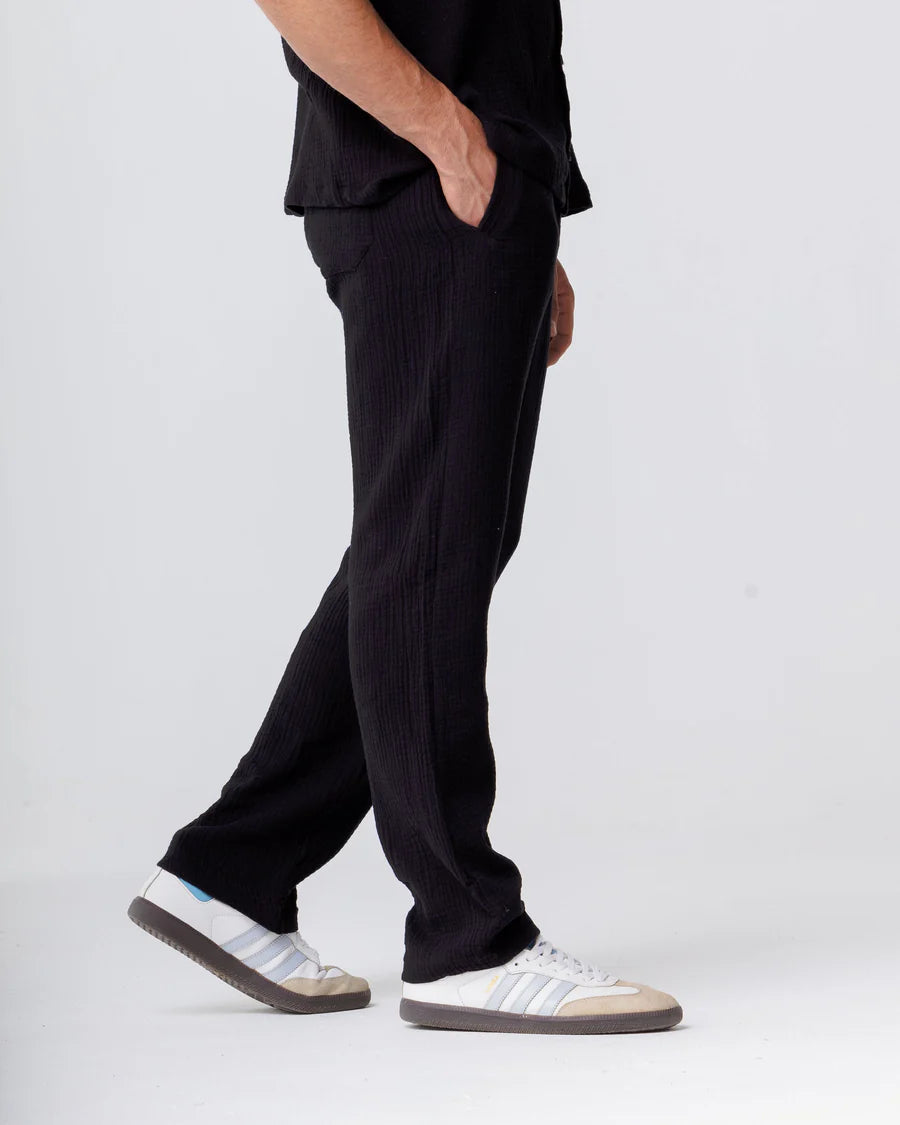 Black linen pants