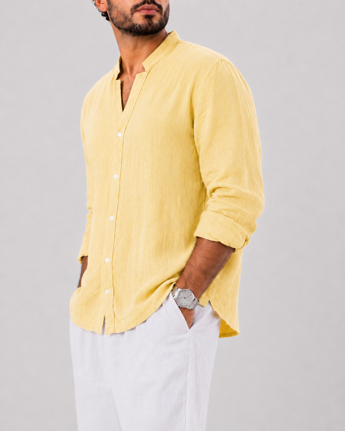 Yellow linen shirt