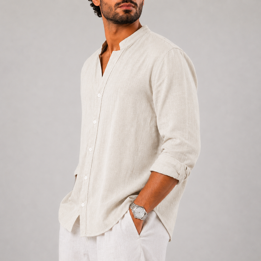 Beige linen shirt