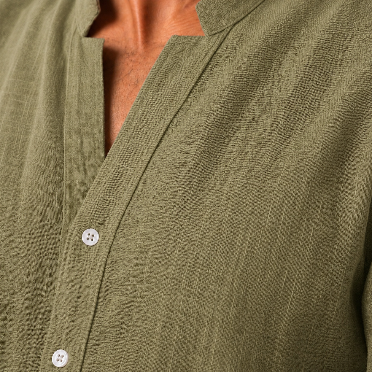 Olive green  linen shirt