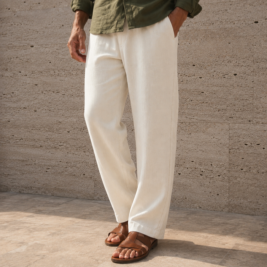 White linen pants