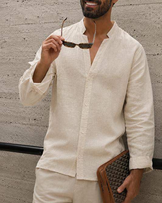 Beige linen shirt
