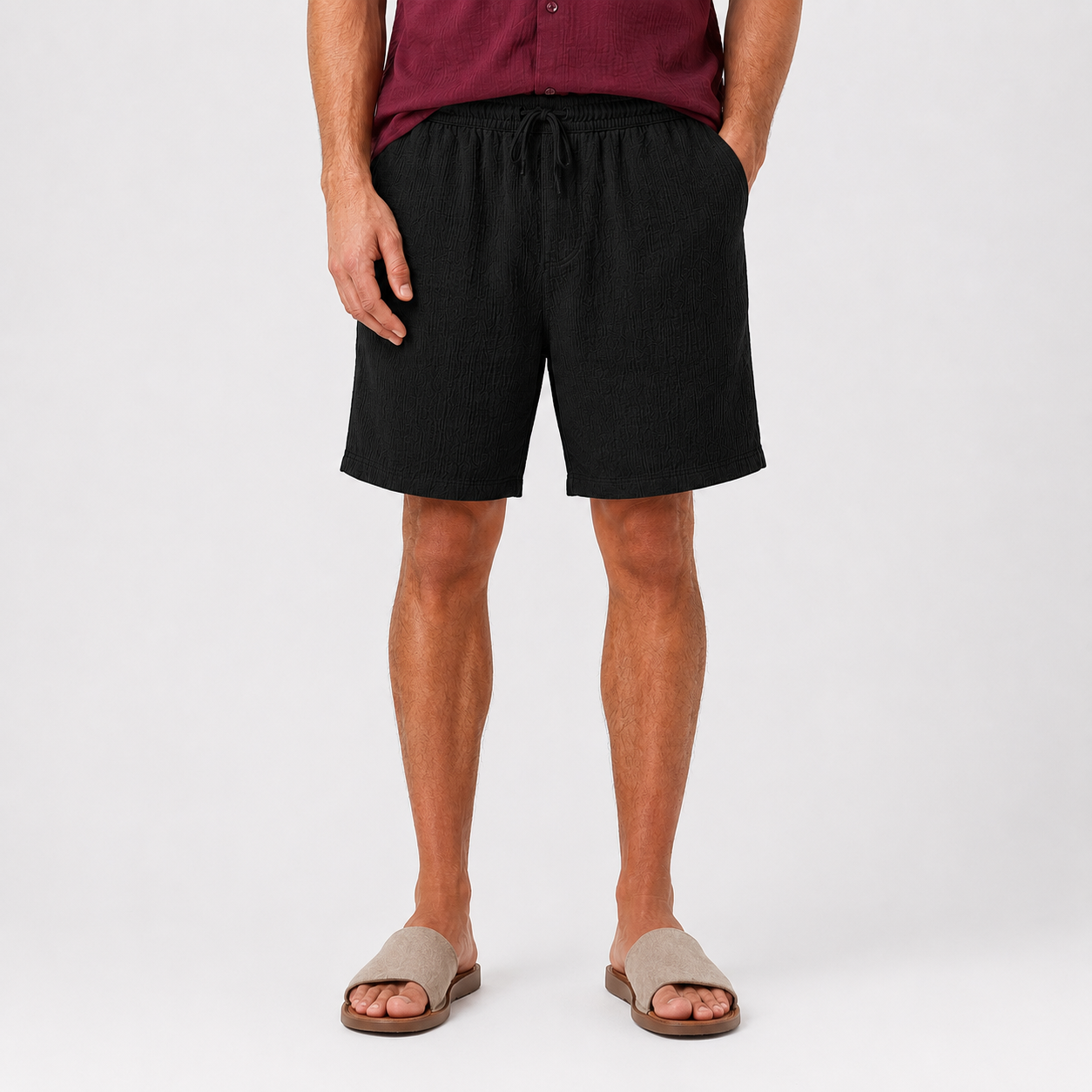 Black linen short