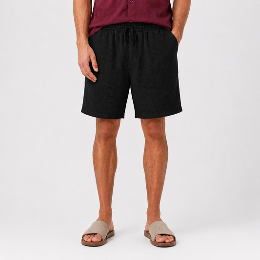 Black linen short