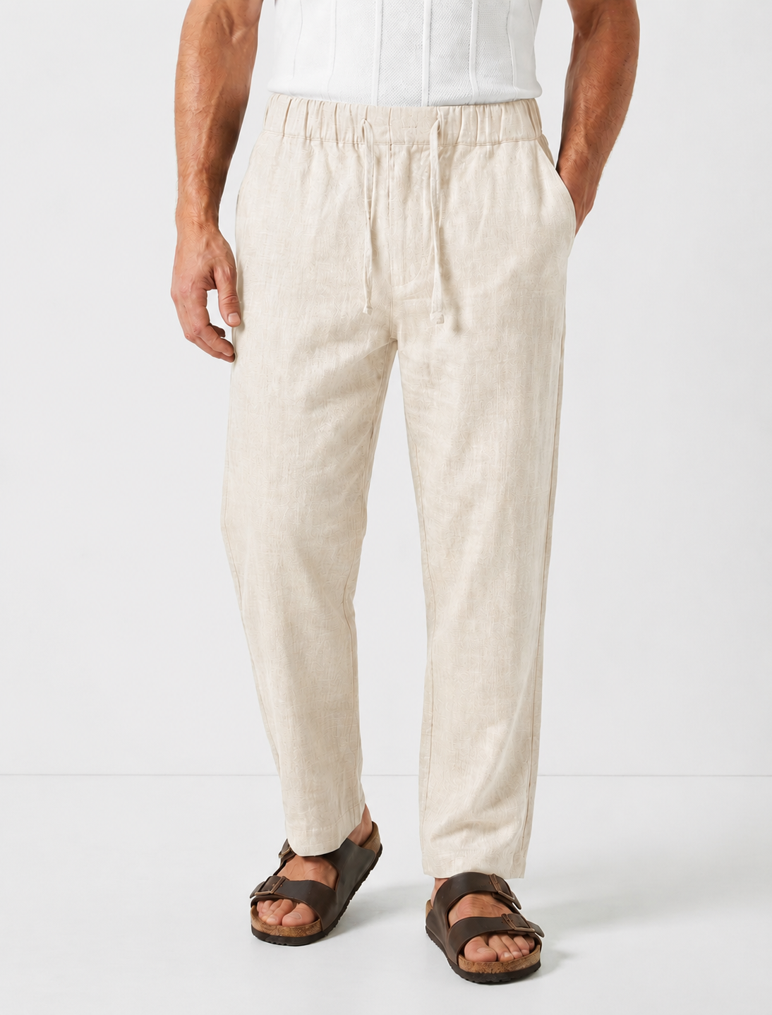 Beige linen pants
