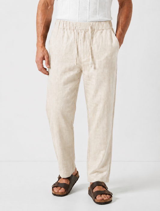 Beige linen pants
