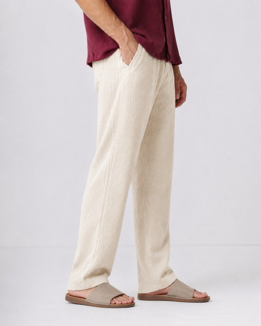 Beige linen pants