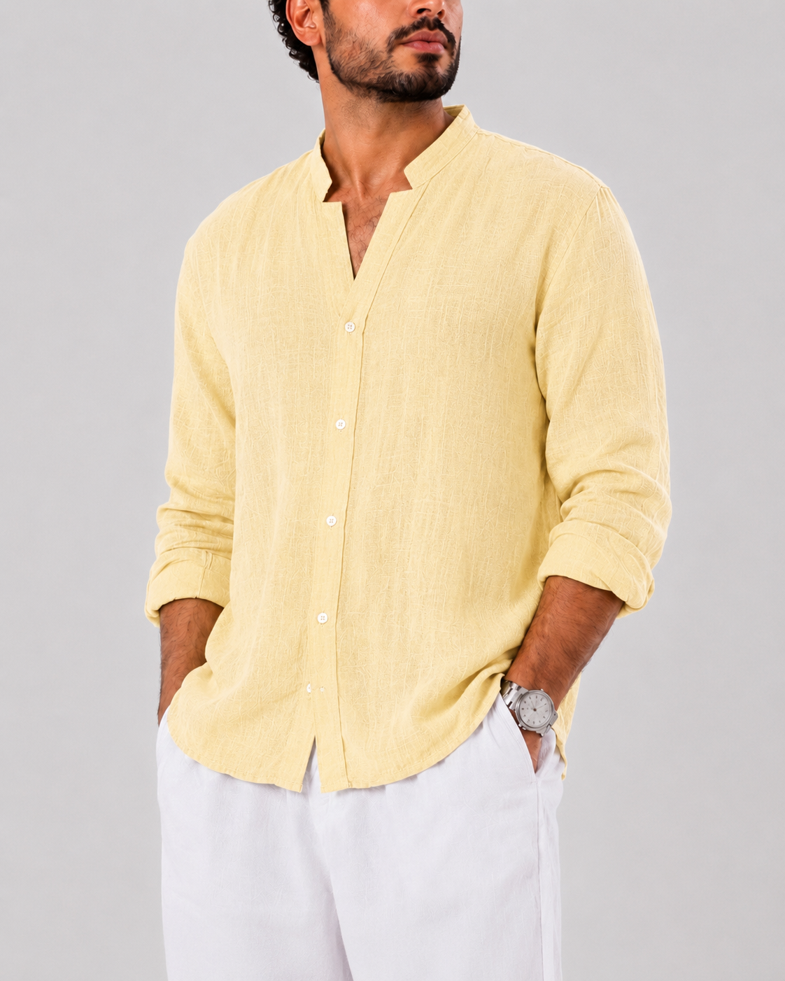 Yellow linen shirt