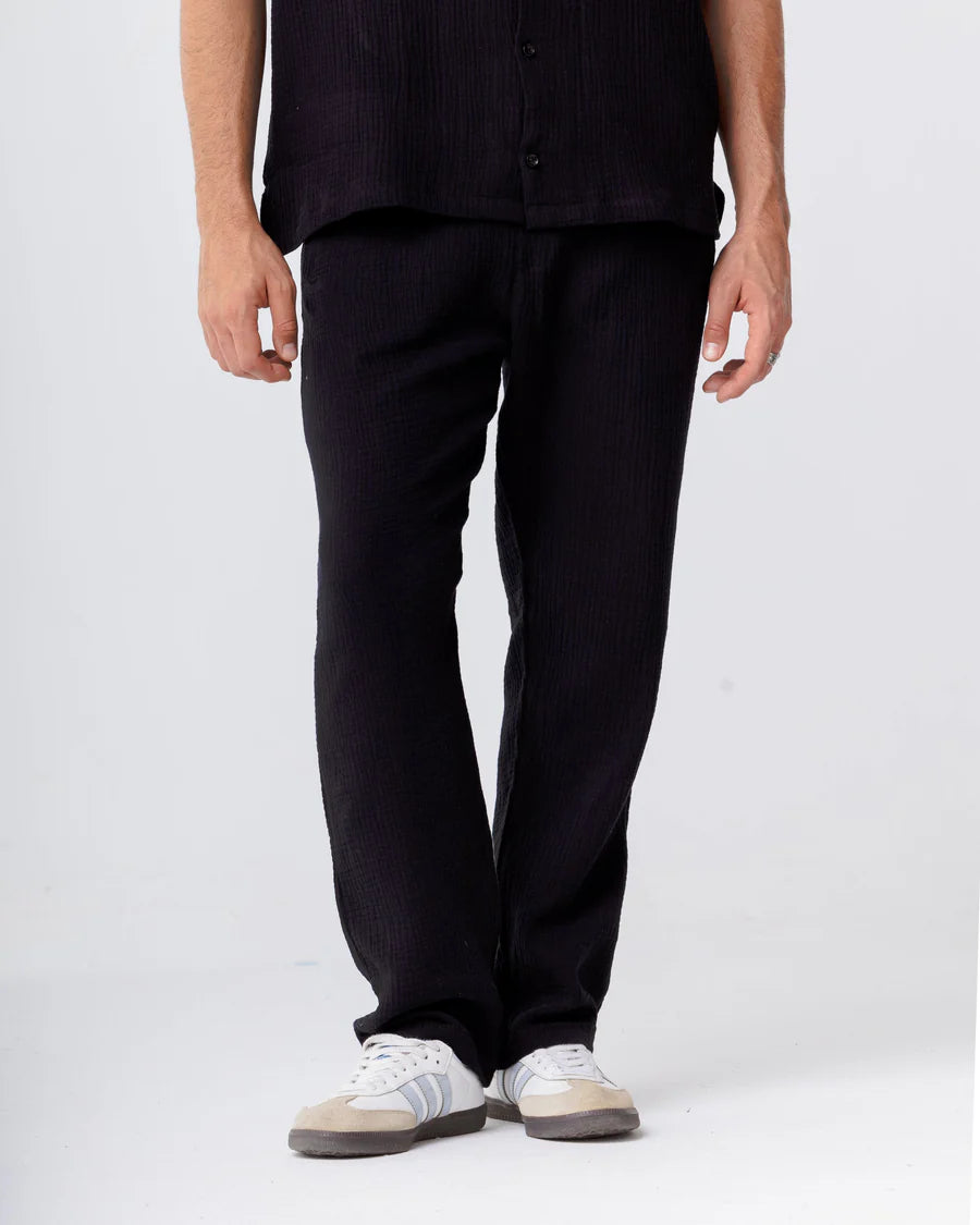 Black linen pants