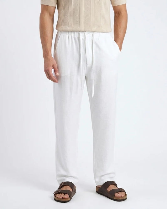 White linen pants