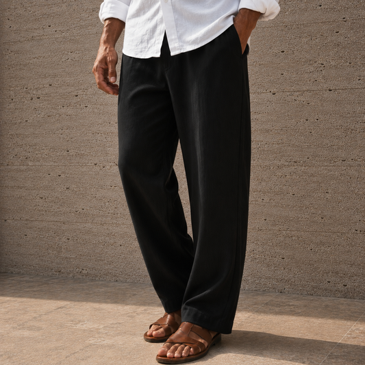 Black linen pants