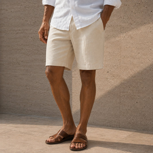 Beige linen short