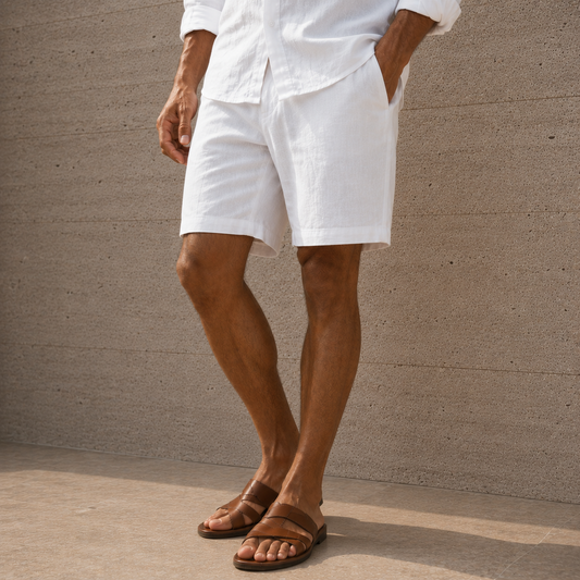 White linen short