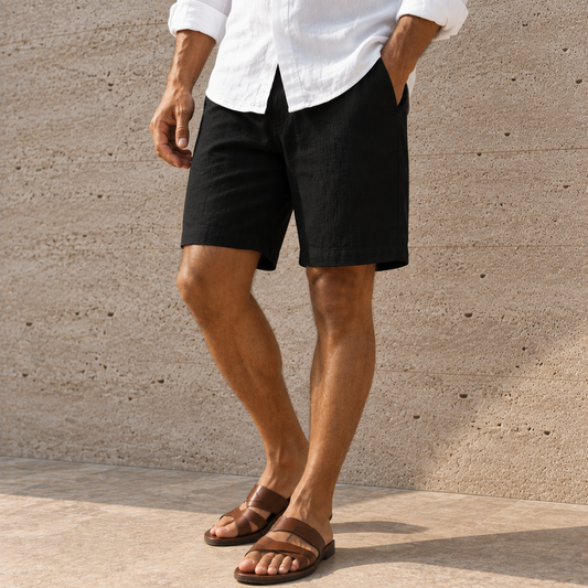 Black linen short